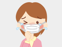 くしゃみ、鼻水、鼻づまり、目のかゆみなどの症状が出る
